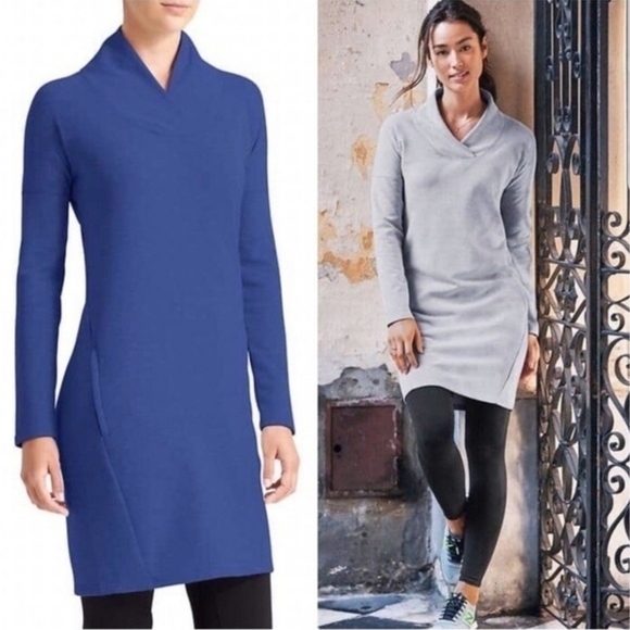 ATHLETA Soft Tech Blue Sapphire Sweater Dress, Size S - Picture 1 of 7